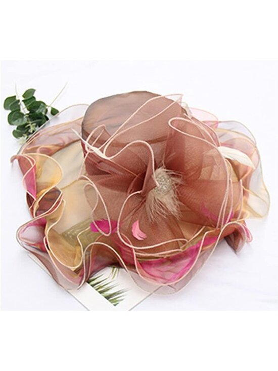 Chic Floral Organza Fascinator Hat for Women | Tea Party, Wedding, Church